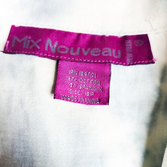 Mix Noveaux bleach dye tie dye chambray single breasted blazer size SP - Picture 8 of 10